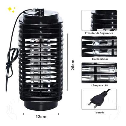 Imagem de Mata Mosquito Insetos Armadilha Elétrica Usb Repelente Com Luz Led UV