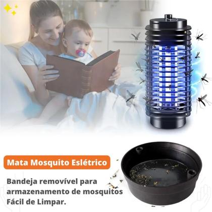 Imagem de Mata Mosquito Insetos Armadilha Elétrica Usb Repelente Com Luz Led UV