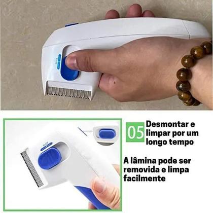 Imagem de Mata Pulgas e Carrapatos  Elétrico Pente Removedor Eletrico  Pet Sem Fio Doctor Flea