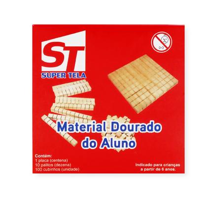 Imagem de Material Dourado Super Tela Educativo Madeira 111 peças