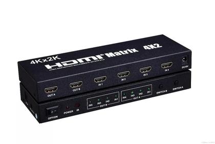 Imagem de Matrix Hdmi 4X2 Switch Splitter 1080P 4K 3D Com Controle
