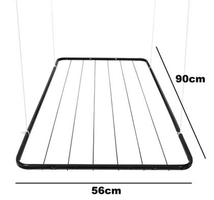 Imagem de MAXEB Varal de TETO Aço PRETO 90cm x 56cm 13kg Resistente