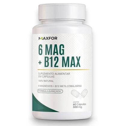 Imagem de Maxfor Combo 6 Magnésio com B12 Metilcobalamina + Max Beauty Biotina 45mcg Cabelos Unhas 60 Cápsulas