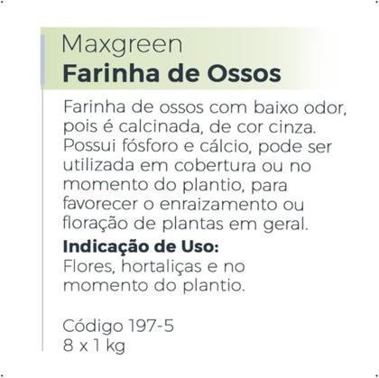 Imagem de Maxgreen Farinha de Ossos 1 Kg - Adubo Mineral