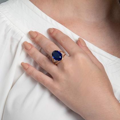 Imagem de Maxi anel 18k com zircônias e cristal ov  512950 Rommanel