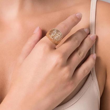 Imagem de Maxi Anel Rommanel Folheado Ouro Love Com Zirconias 513362