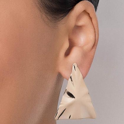 Imagem de Maxi Brinco Triangular Banhado a Ouro Rommanel 527420