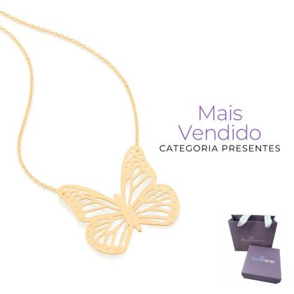 Imagem de Maxi Colar Borboleta Rommanel Com Pingente Banhado Ouro 18k