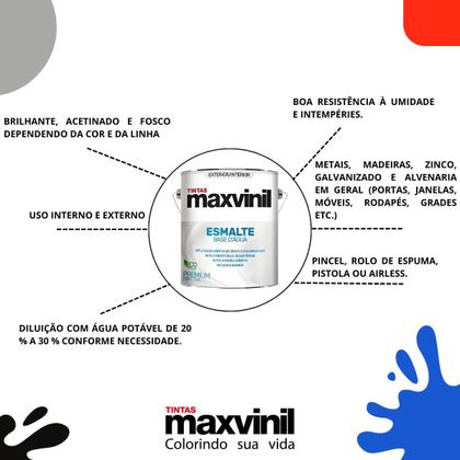 Imagem de MAXVINIL ESMALTE BASE AGUA 3,6L VARIAS Cores