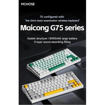 Imagem de MCHOSE G75Pro Tri-Mode Teclado Mecânico Sem Fio Hot-Swappable Switches layout RGB retroiluminado
