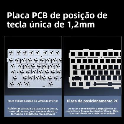 Imagem de MCHOSE G75Pro Tri-Mode Teclado Mecânico Sem Fio Hot-Swappable Switches layout RGB retroiluminado