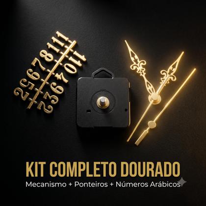 Imagem de Mecanismo Para Relógio 13mm Com Números + Ponteiro Dourado G