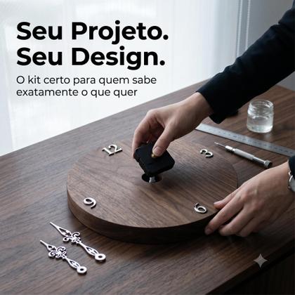 Imagem de Mecanismo Para Relógio 21mm Com Números + Ponteiro Prata G