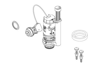 Imagem de Mecanismo Saída Universal Cx. Acoplada Dual Flush 3x1 Censi