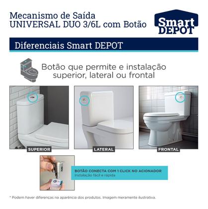 Imagem de Mecanismo Universal de Saída Duo 3 e 6 Litros com Botão Smart Depot