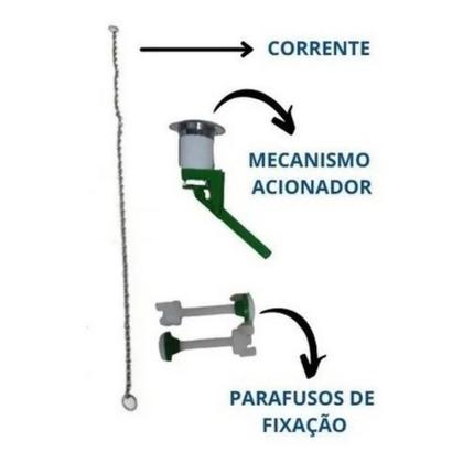 Imagem de Mecanismo Universal P/ Caixa Acoplada Botão Cromado 52032