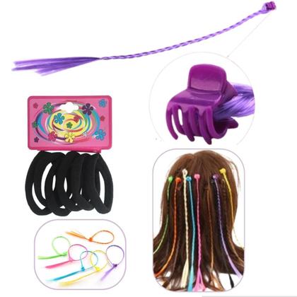 Imagem de Mecha De Cabelo Colorida e Xuxinha Aplique Tic Tac Kit 6 Un