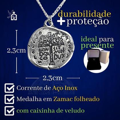 Imagem de Medalha Das Duas Cruzes Prata Em Aço Inox Presente