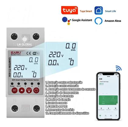 Imagem de Medidor Consumo Elétrico Wi-Fi 2.4GHz e Controle Remoto