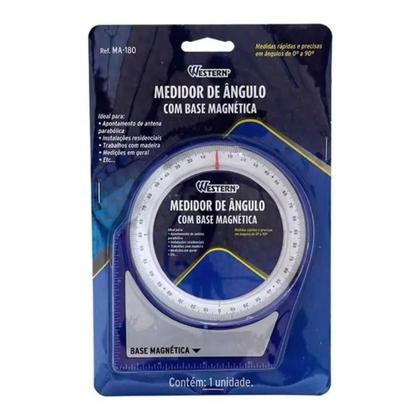 Imagem de Medidor de Ângulo Inclinômetro Base Magnética 0 A 90 MA-180 WESTERN