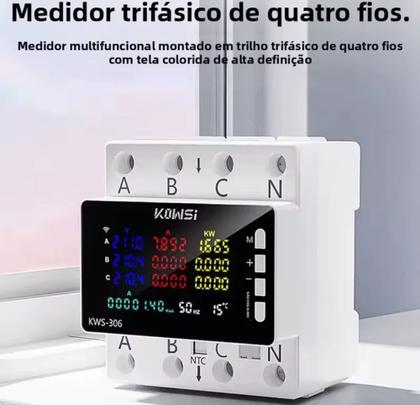 Imagem de Medidor De Consumo De Energia Trifásico Wifi Smart 80a