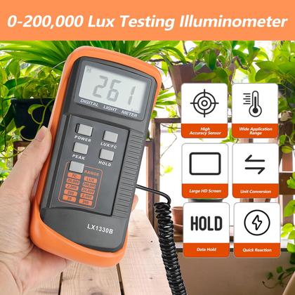Imagem de Medidor de luz Walfront LX1330B Luxmeter digital 0-200.000 Lux