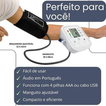 Imagem de Medidor De Pressão Arterial De Braço Digital Inteligente Cor Branco