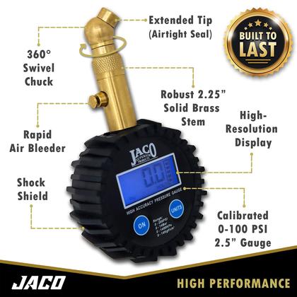 Imagem de Medidor de Pressão de Pneu Digital JACO Elite - 100 PSI