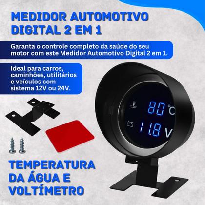 Imagem de Medidor de Temperatura da Água e Tensão de Bateria com Alarme e Display Colorido 2 em 1