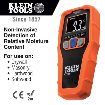 Imagem de Medidor de Umidade Klein Tools ET140 - Sem Pinos para Drywall e Madeira