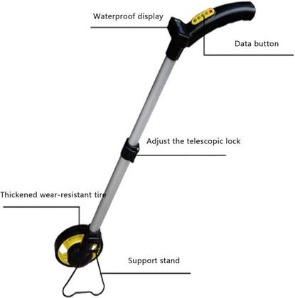Imagem de Medidor Distância Digital Roda Contador Trena 6 Dígitos 99.999 m