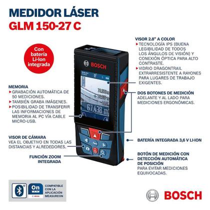 Imagem de Medidor Distância Laser Trena GLM 150-27 C Bluetooth BOSCH