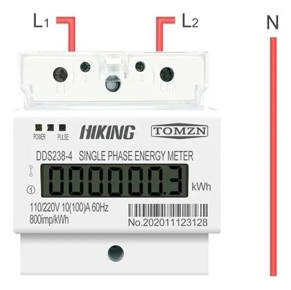 Imagem de Medidor Monofásico Bifásico 110+110=220v 100a Hiking 2 Fases