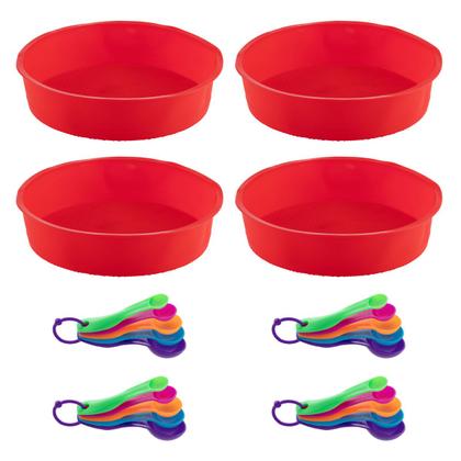 Imagem de Medidora 5 Pç + Forma de Silicone 24cm Redonda Sortida 4Un