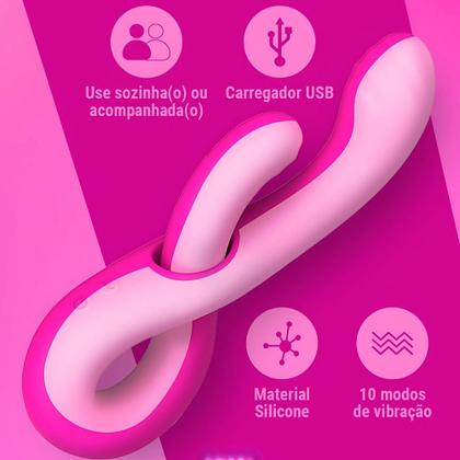 Medusa Vibrador Duplo Flex&iacute;vel 2 Em 1 Estimulo Clit&oacute;ris Ponto G ou Dupla  Penetra&ccedil;&atilde;o 10 Intensidades - Intt Toys - Vibrador - Magazine Luiza
