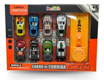 Imagem de Mega Combo 8 Carrinhos + Lançador Racing Estilo Hotwheels