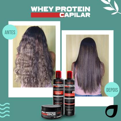 Imagem de Mega Combo Whey Protein  Shampoo e Condicionador 1lt + Máscara 1kg