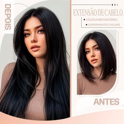 Imagem de Mega Hair Fita Adesiva Castanho ondulado 50cm 40 Peças