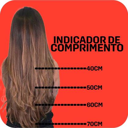 Imagem de Mega Hair Fita Adesiva Castanho ondulado 70cm 10 Peças
