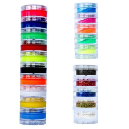 Imagem de Mega Kit 10 Tintas + 10 Glitters Maquiagem Artistica Lary