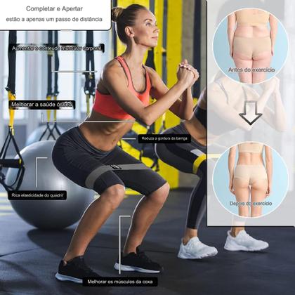 Imagem de MEGA Kit 4 Super Bands com Alças de Mão e Âncora de Porta + 3 Mini Bands Elástico Extensor