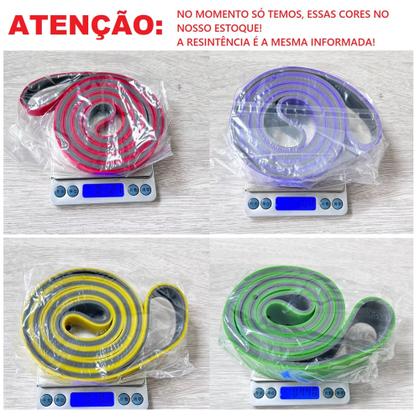 Imagem de MEGA Kit 4 Super Bands com Alças de Mão e Âncora de Porta + 3 Mini Bands Elástico Extensor