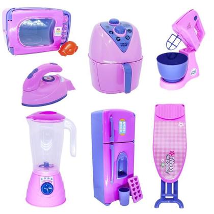 Imagem de Mega Kit Completo Infantil Cozinha Eletro Mercado 131Pç