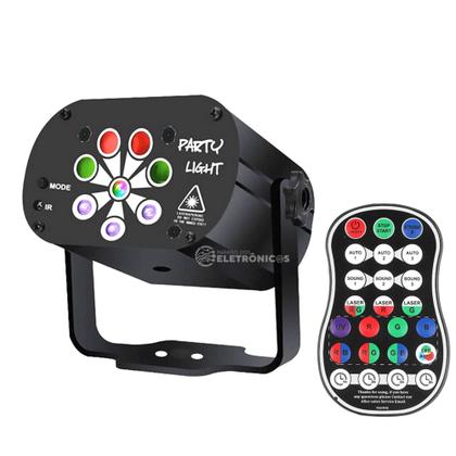 Imagem de Mega Mini Central RGB Laser Party Light 60 Modos Recarregável RGB LED, Dj, USB, Luz UV - 1948810
