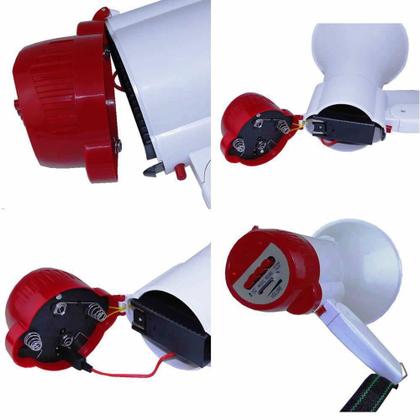 Imagem de Megafone Portátil Recarregável Com Sirene Musical E Gravador - LE 997 - Lelong
