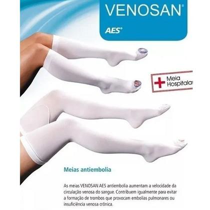 Imagem de Meia 3/4 Antitrombo Venosan AES AD 18MMHG PE Aberto Esteril Branco XXG