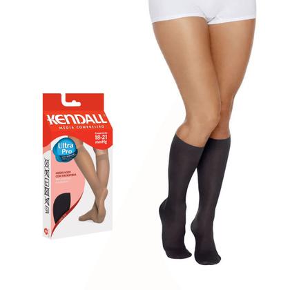Imagem de Meia 3/4 com Ponteira Média Compressão Kendall Preta