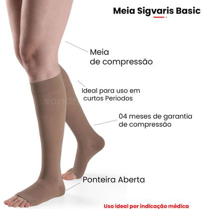 Imagem de Meia 3/4 Compressão Sigvaris Dynaven Basic 20-30 Mmhg