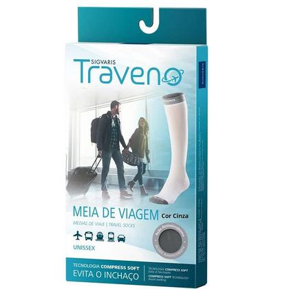 Imagem de Meia 3/4 para Viagem Sigvaris Traveno 170 Fechada