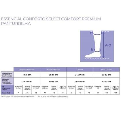 Imagem de Meia 3/4 Select Comfort Premium Compressao 15-20MMHG 861 Aberta Natural Escuro GG3